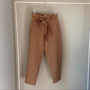 Aritzia Wilfred Tie Front Plaid Pants in Size 2